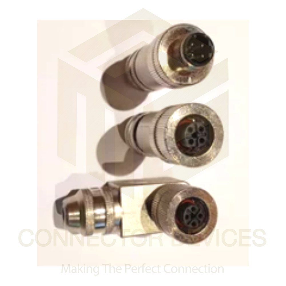 M12 Sensor Connectors D Coded Full Metal Electrical Connectors Application: Industrial