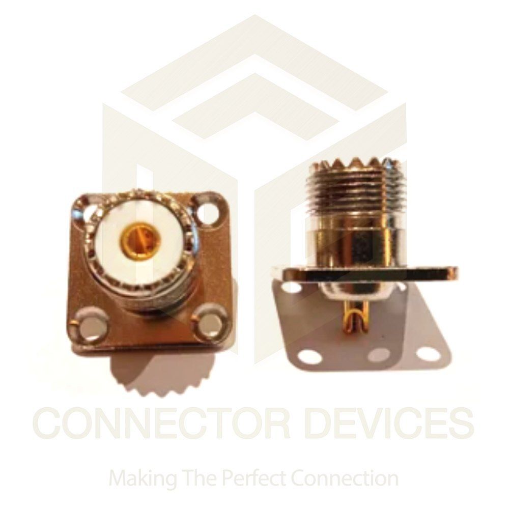 Uhf Female Connector Panel 4 Hole Application: Industrial