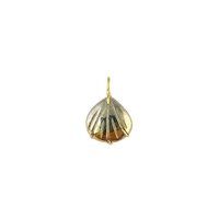 Pyrite Gemstone Sea Shell Carved Gold Vermeil Prong set Pendant