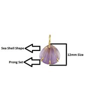 Smoky Quartz Gemstone Sea Shell Carved Gold Vermeil Prong set Pendant