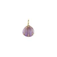 Charms Amethyst Gemstone Sea Shell Carved Gold Vermeil Prong Set Pendant