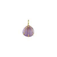 Amethyst Gemstone Sea Shell Carved Gold Vermeil Prong set Pendant