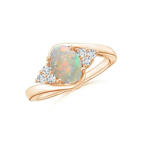 925 Solid Sterling Silver Beautiful Ethiopian Opal Bypass Ring
