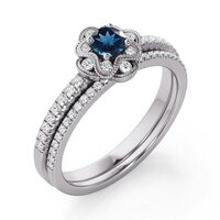 925 Sterling Silver Beautiful Natural London Blue Topaz Wedding Ring