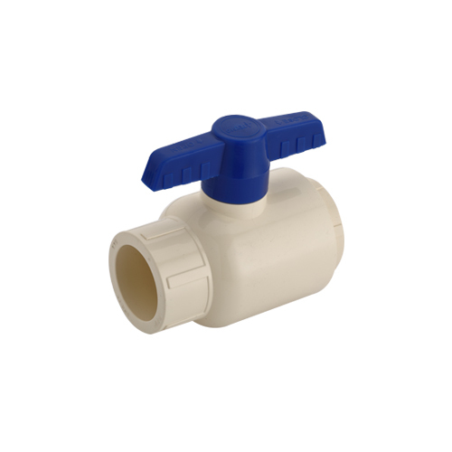 CPVC Short Handle Ball Valve - Plastic Material, White Color | Durable Design for Efficient Fluid Control