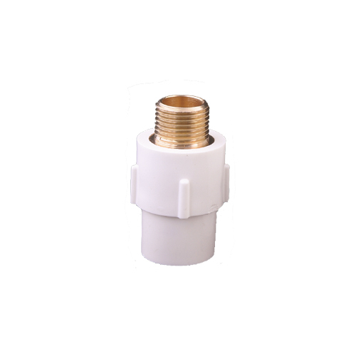 Upvc Brass Male Threaded Adapter - White, Round Shape, Threaded Design | Durable Brass Material for Reliable Connections