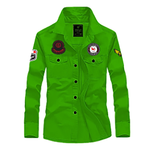 Classy Shirt Green - Denim, Customized Size, Neon Green | Breathable, Quick Dry, No Fade, Full Sleeves, Cool Pass, Washable