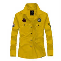 Classy Shirts Yellow - Denim Material, Customized Size, Full Sleeves | Breathable, Quick Dry, Printed Pattern for All Seasons