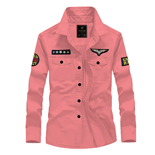 Denim Shirt - Customized Size, Gajari Color | Breathable, Quick Dry, Full Sleeves, Fade Resistant, Cool Dry, Washable