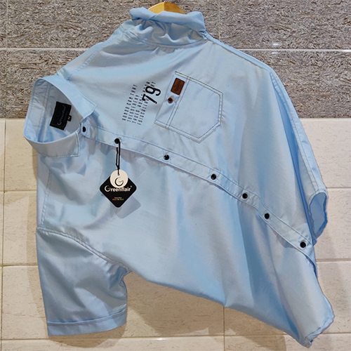 79 Screening Printed Shirts - Denim, Customized Size, Sky Blue | Breathable, Cool Dry, No Fade, Washable, Full Sleeves, Embroidered