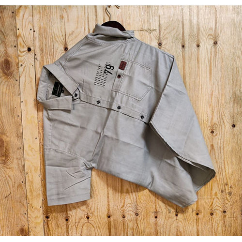 Gray 79 Screening Denim Shirt Grey