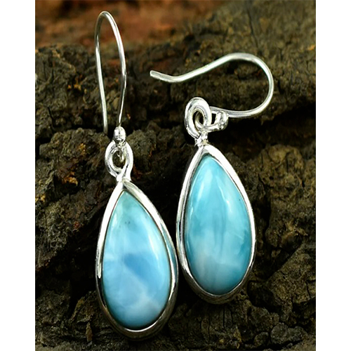 Sterling silver 92.5 % Larimar Silver Earrings