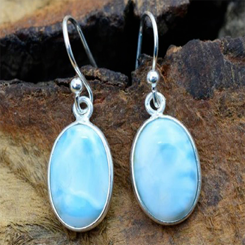 Larimar  Cabochon  Earrings