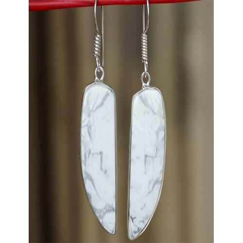 Sterling silver 92.5 % Howlite Stone  Earrings