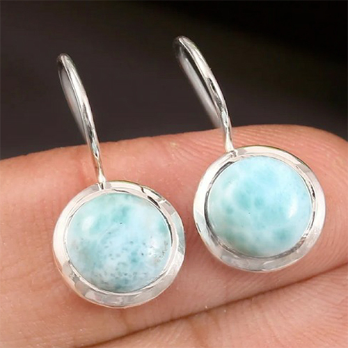 Sterling silver 92.5 % Indian Cabochon Gems Earrings