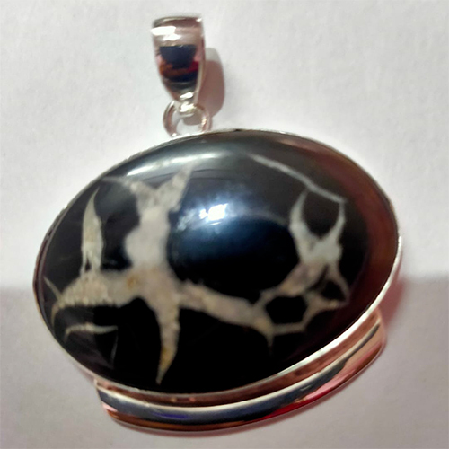 Sterling silver 92.5 % Septarian Cabochon Pendant