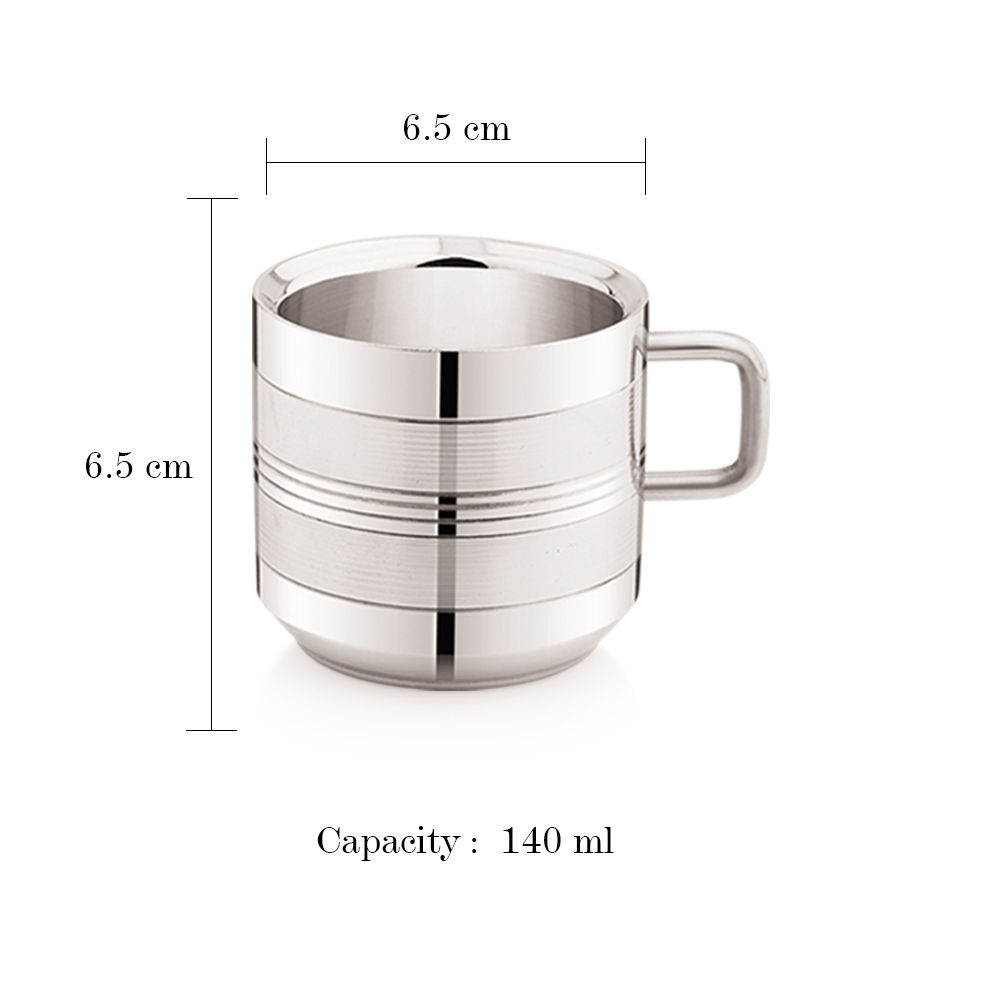 140 ML Stainless Steel Double Wall Tea Cup