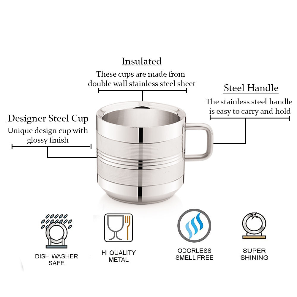 140 ML Stainless Steel Double Wall Tea Cup