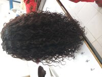 Natural curly front lace human hair wig