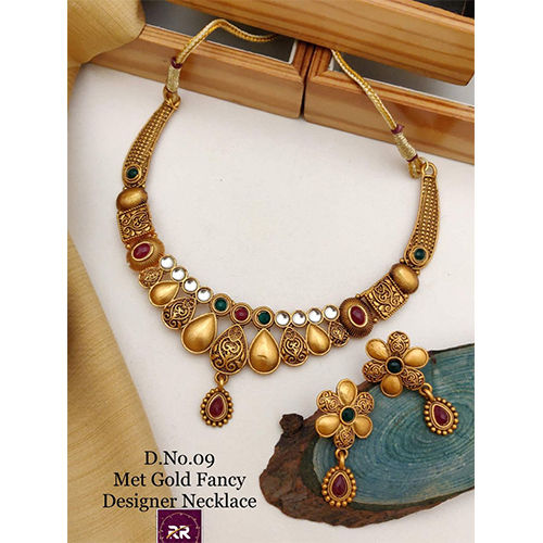 09 Artificial Met Gold Fancy Designer Necklace Gender: Women