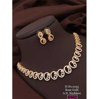 0153 Artificial Rose Gold Ad Necklace Gender: Women
