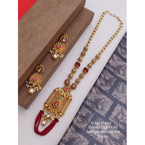 P-064 Brass High Artificial Gold Antique Pandal Jewelry Gender: Women