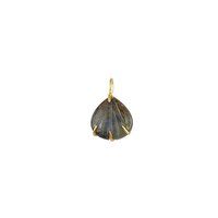 Labradorite Gemstone Sea Shell Carved Gold Vermeil Prong set Pendant