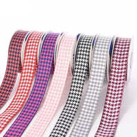 Multicolor Houndstooth Woven Garment Ribbon