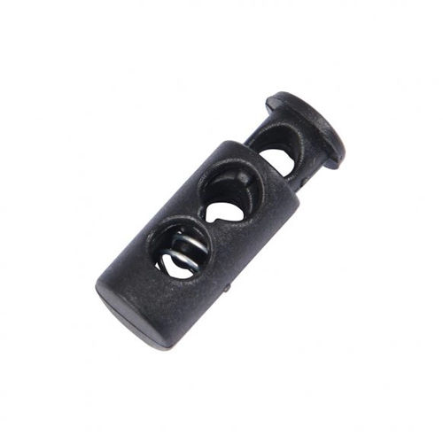 Black 2 Holes Plastic Cord Stopper