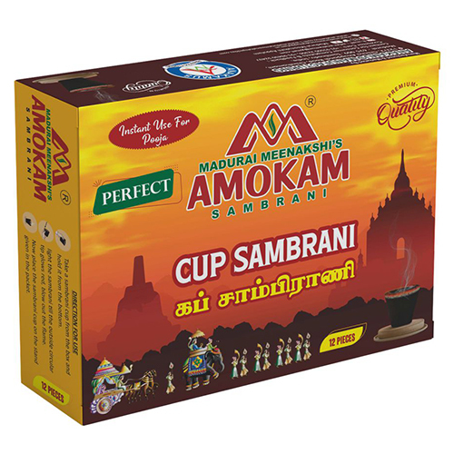 Amokam Cup Sambrani Black (Perfect) 12 Pcs