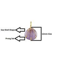 Rose Quartz Gemstone Sea Shell Carved Gold Vermeil Prong set Pendant