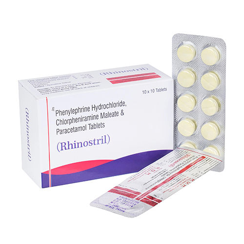 Rhinostril Phenylephrine Hydrochloride Chlorpheniramine Maleate And Paracetamol Tablets General Medicines