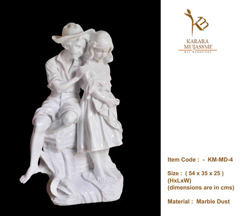 Boy-Girl Marble Statue - KM-MD-4