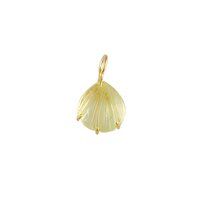 Lemon Quartz Gemstone Sea Shell Carved Gold Vermeil Prong set Pendant