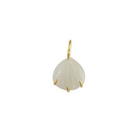 White Moonstone Gemstone Sea Shell Carved Gold Vermeil Prong set Pendant