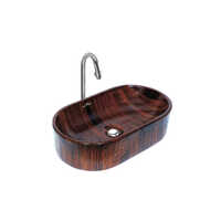 Oval Shape Table Top Wash Basin - Color: Brown