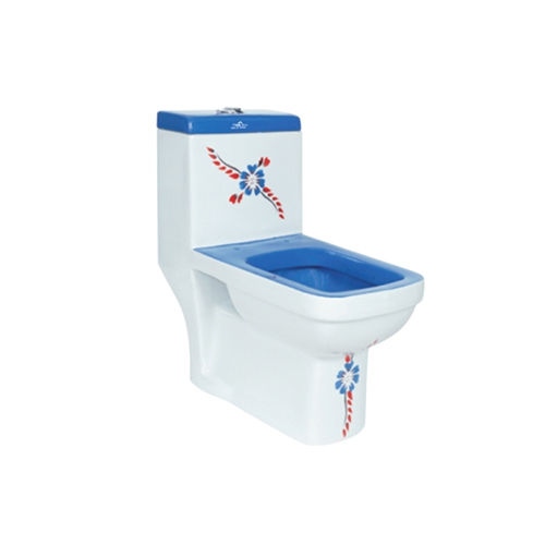 White Alpine Blue One Piece Toilet Seat