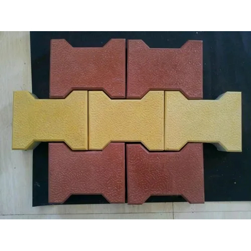 Cement Paver Block - Cement Material, Interlocking Design, Red-Yellow Color | Durable, Anti-Skid, Low Maintenance for Outdoor Use