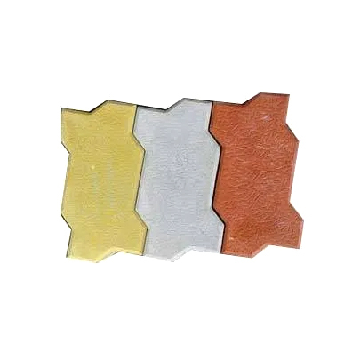 Solid Concrete Zig Zag Paver Block - Red-Yellow-Grey Interlock Block | Durable 10-Year Warranty for Commercial & Residential Use