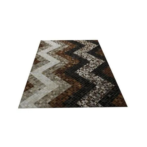 Brown 4 X 6 Feet Hairon Leather Floor Carpet