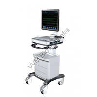 ECG Machine Trolley - Plastic and Stainless Steel Design, White Color for Industrial Hospital Use