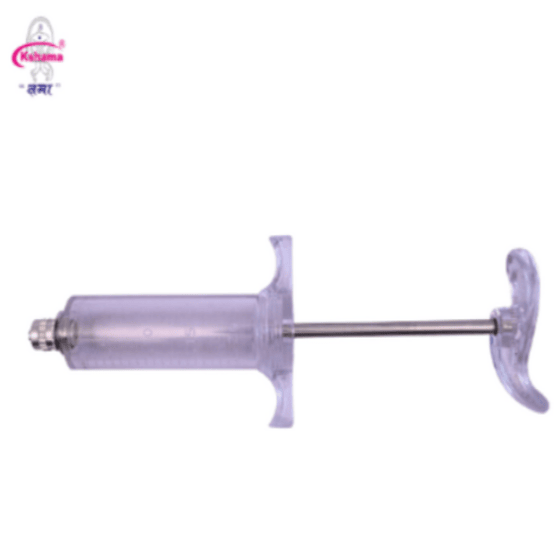 Syringe Adjustable Plastic Steel - Color: Transparent
