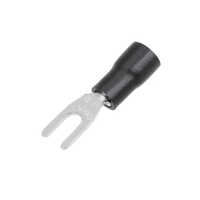 Insulated Fork Type Copper Lugs - 10 Sqmm, Silver-black | Reliable Electrical Connectors For Industrial And Automotive Applications