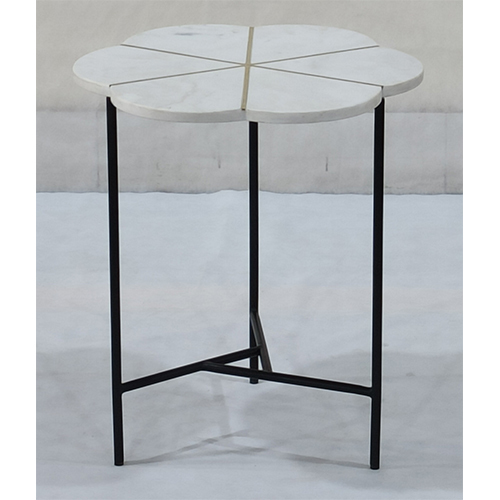 Marble Top With Brass Cladding Side Table