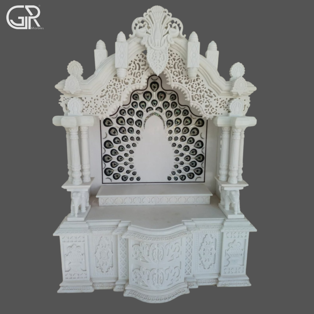 Carved Jali Makrana marble Temple