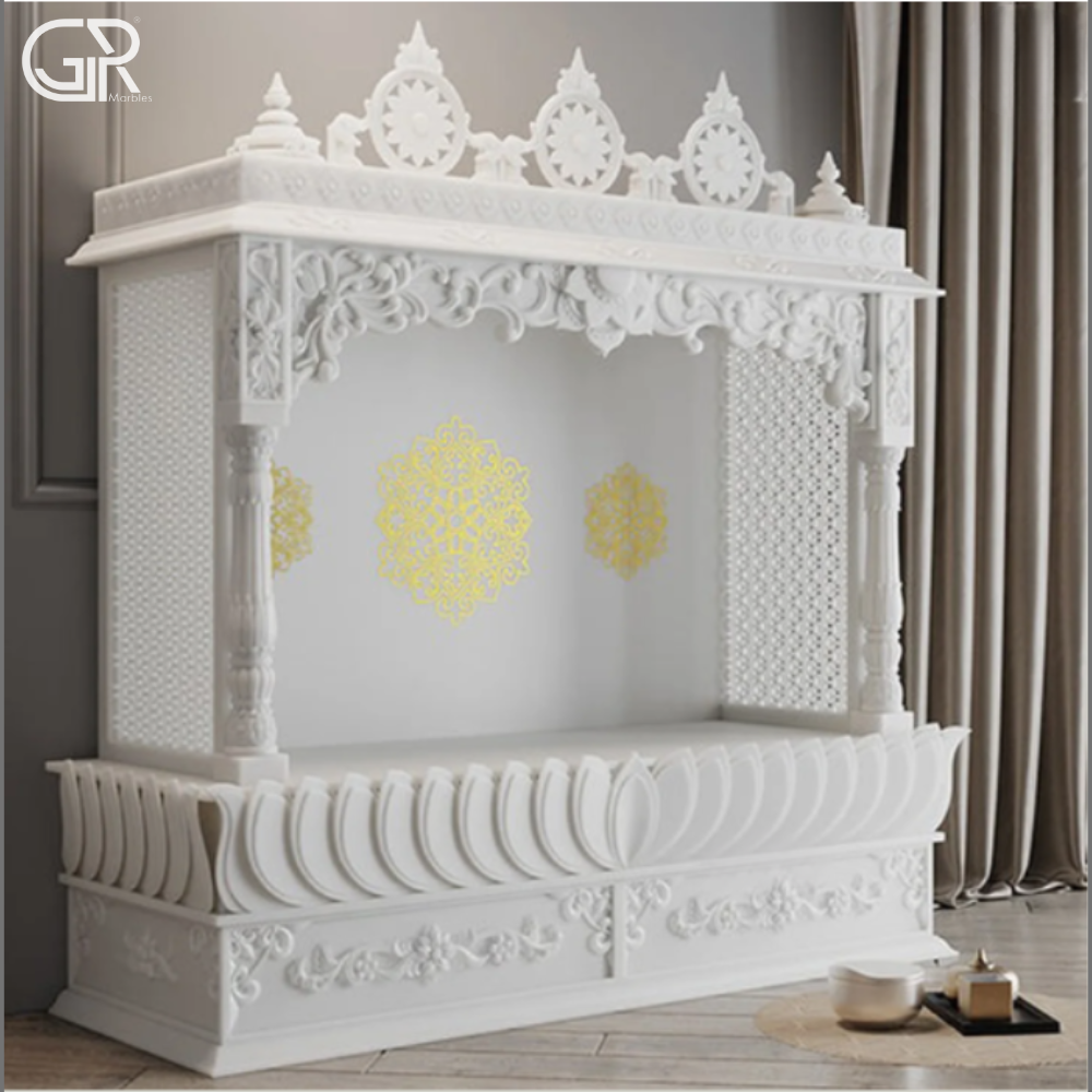 Lovely Makrana carved marble mandir