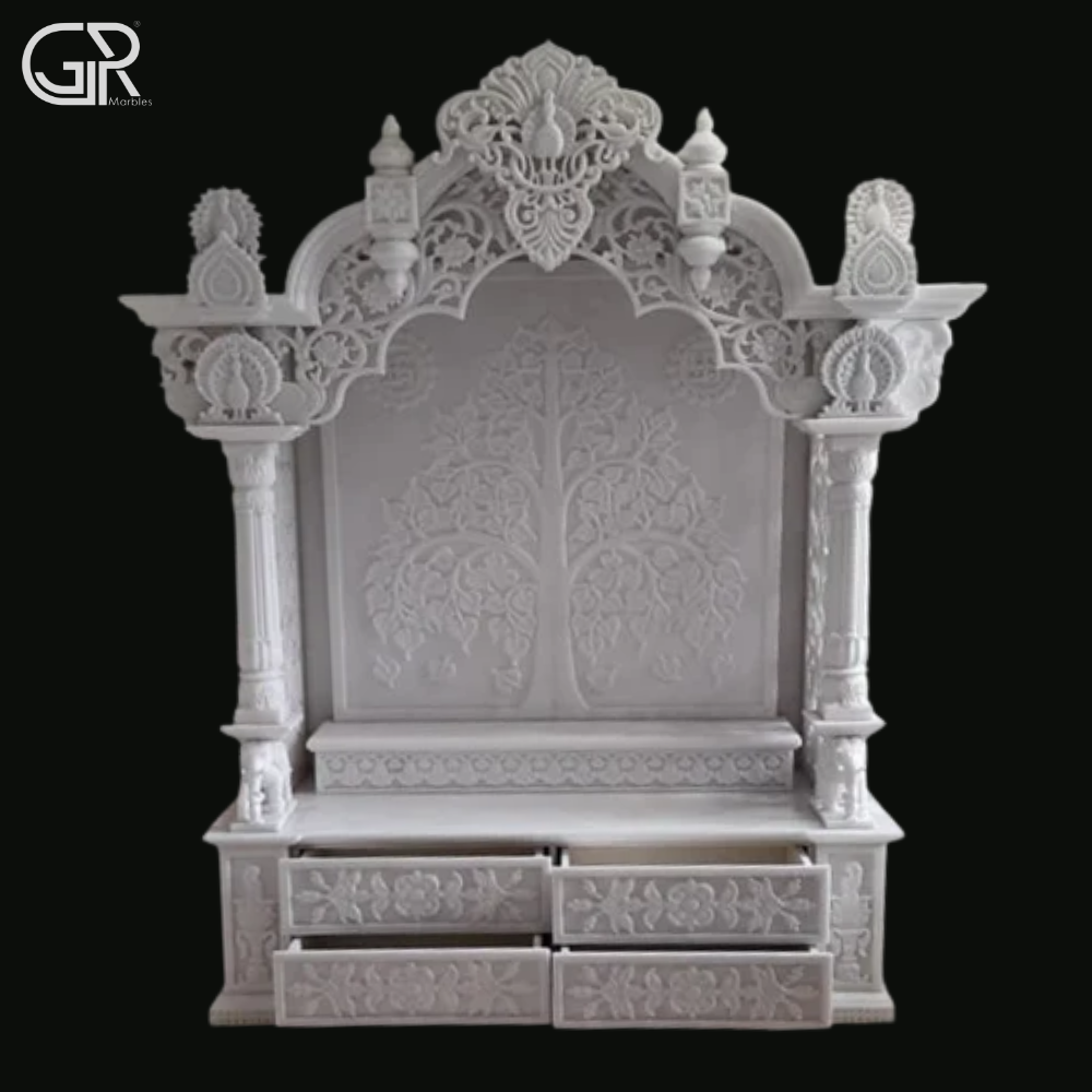 Polished Marble Decorative Temple - Color: Multicolor