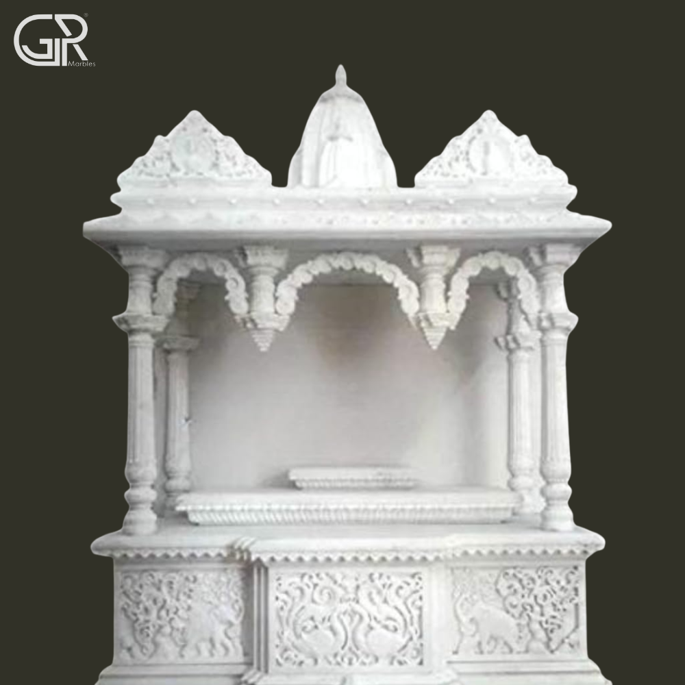 Jali Painted White Marble Temple - Hardness: Hard