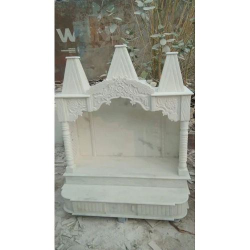 Carved Makrana marble indoor mandir