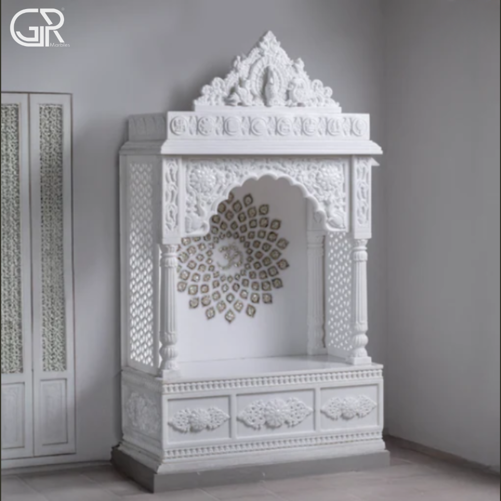 Makrana White Marble Jali Mandir - Hardness: Durable